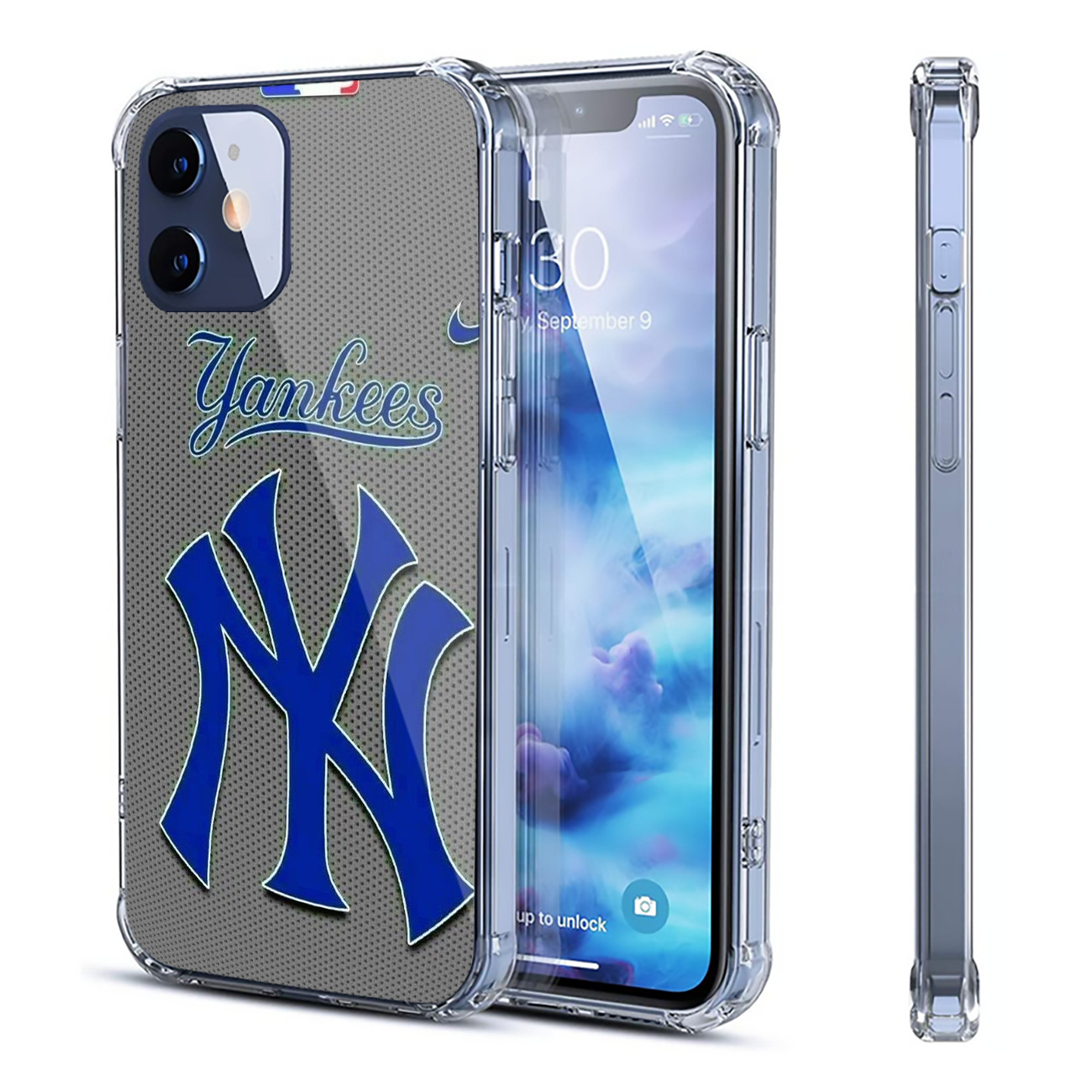 New York Yankees 180 Clear IPhone 12 Case – Soft TPU With UV Print – Enhanced Drop Protection, Precise Fit, Anti-Fingerprint, Customizable Design, Scratch-Resistant, Yellow-Resistant